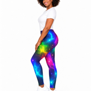 Rainbow Galaxy Nebula Leggings | Colorful Space Print Wilomart